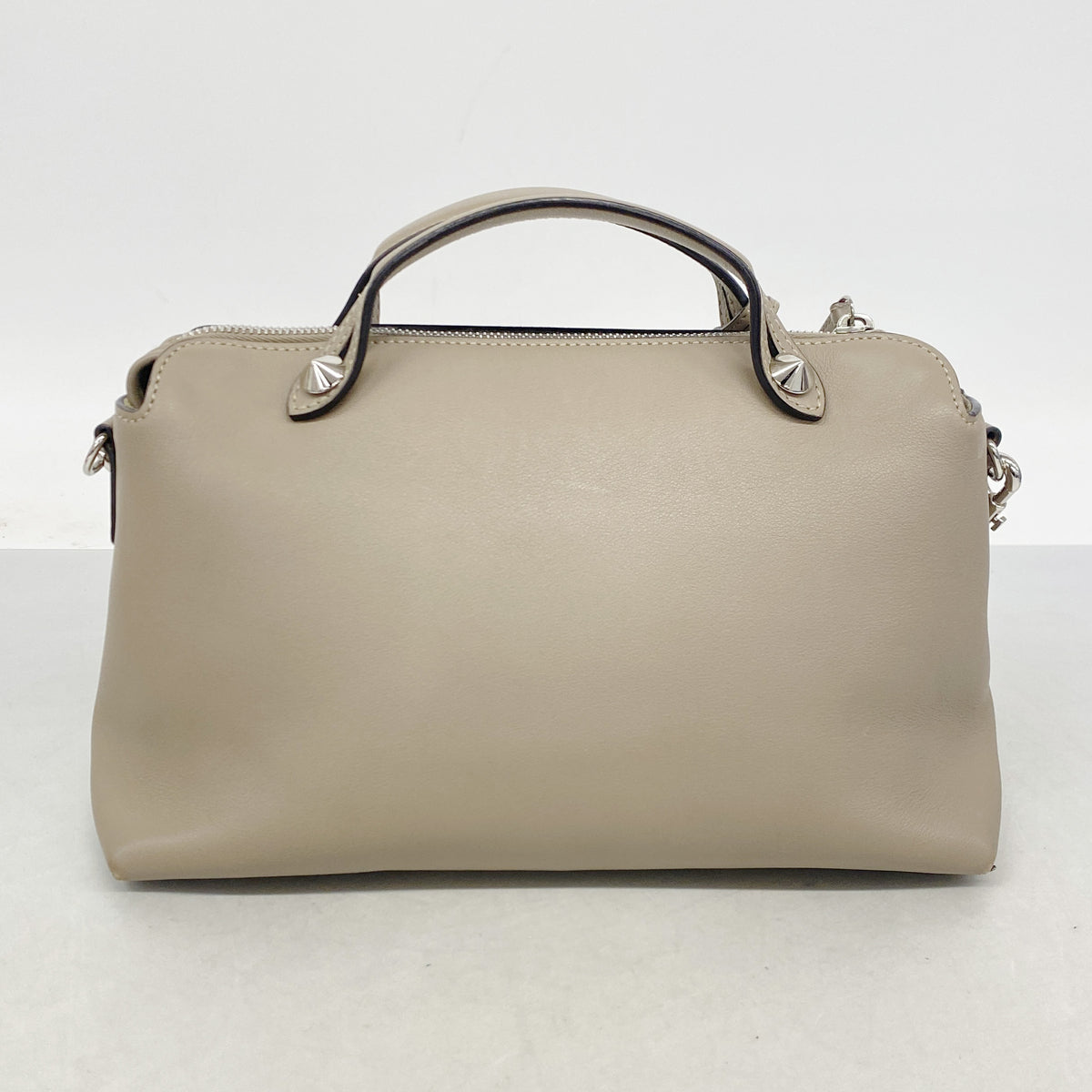 【6ia0849-h】フェンディ ハンドバッグ バイザウェイ レザー ベージュ シルバー金具 2wayバッグ【中古】レディース