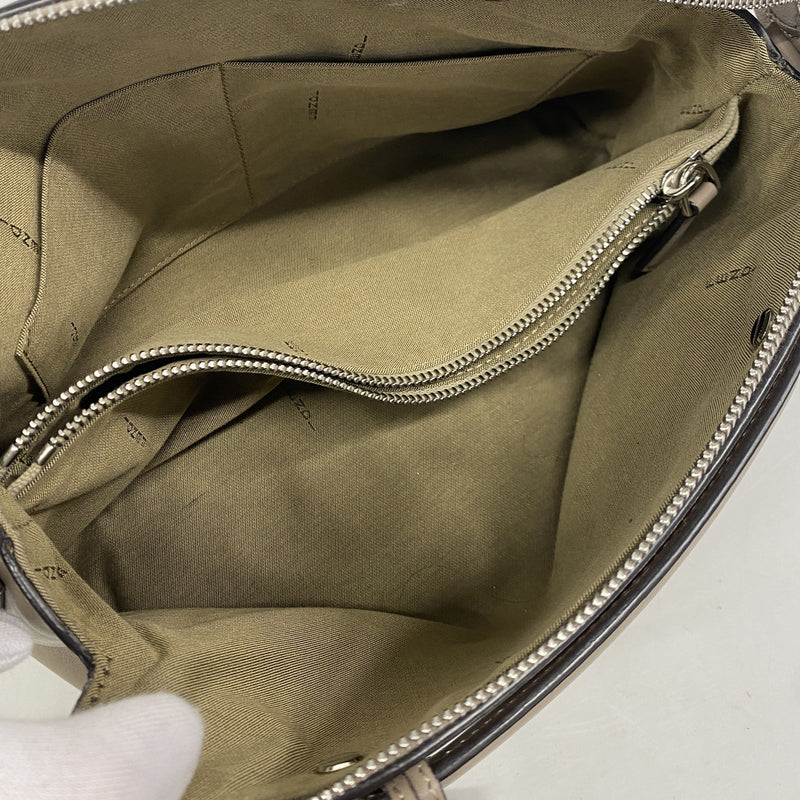 【6ia0849-h】フェンディ ハンドバッグ バイザウェイ レザー ベージュ シルバー金具 2wayバッグ【中古】レディース