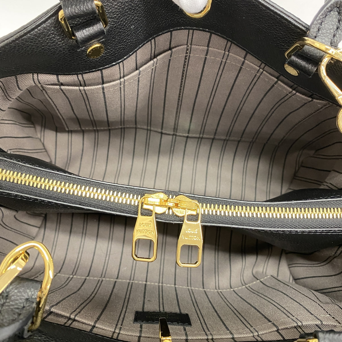 【6ia0851】ルイヴィトン ハンドバッグ モノグラム・アンプラント モンテーニュMM M41048 ノワール 2wayバッグ【中古】レディース