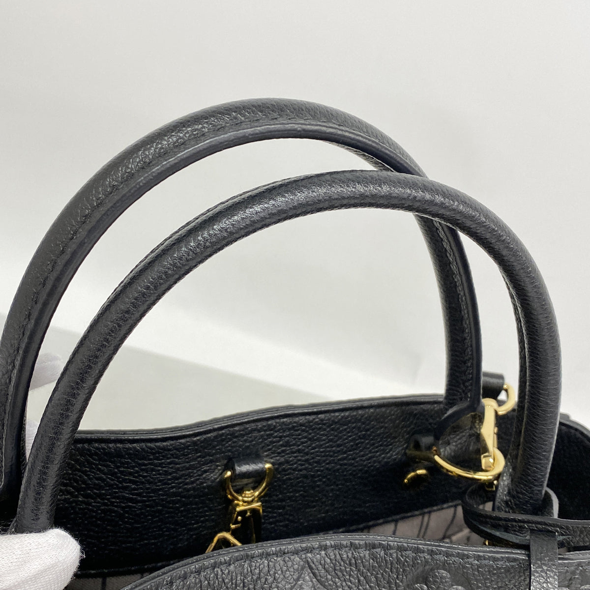 【6ia0851】ルイヴィトン ハンドバッグ モノグラム・アンプラント モンテーニュMM M41048 ノワール 2wayバッグ【中古】レディース