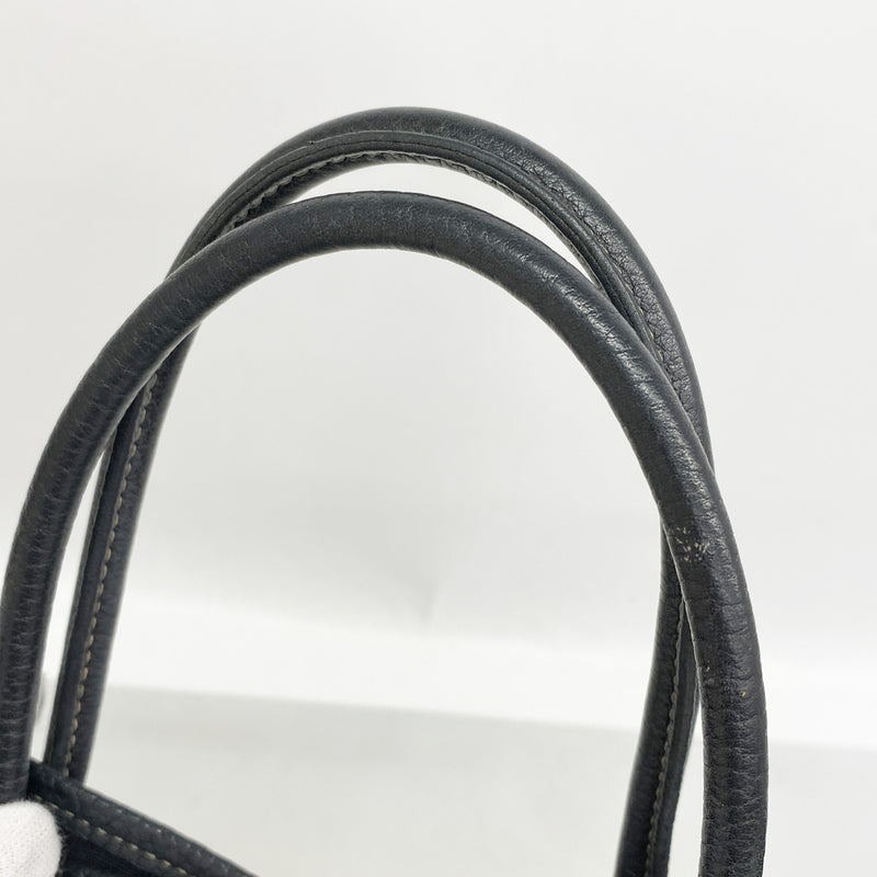 【6ia0865】エルメス トートバッグ ガーデンパーティTPM トワルオフィシエ ブラック シルバー金具 □O刻印【中古】レディース