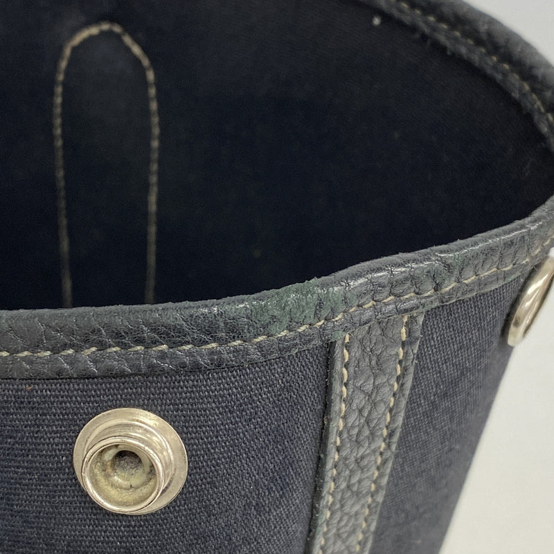【6ia0865】エルメス トートバッグ ガーデンパーティTPM トワルオフィシエ ブラック シルバー金具 □O刻印【中古】レディース