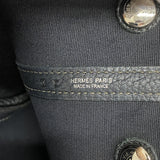 【6ia0865】エルメス トートバッグ ガーデンパーティTPM トワルオフィシエ ブラック シルバー金具 □O刻印【中古】レディース
