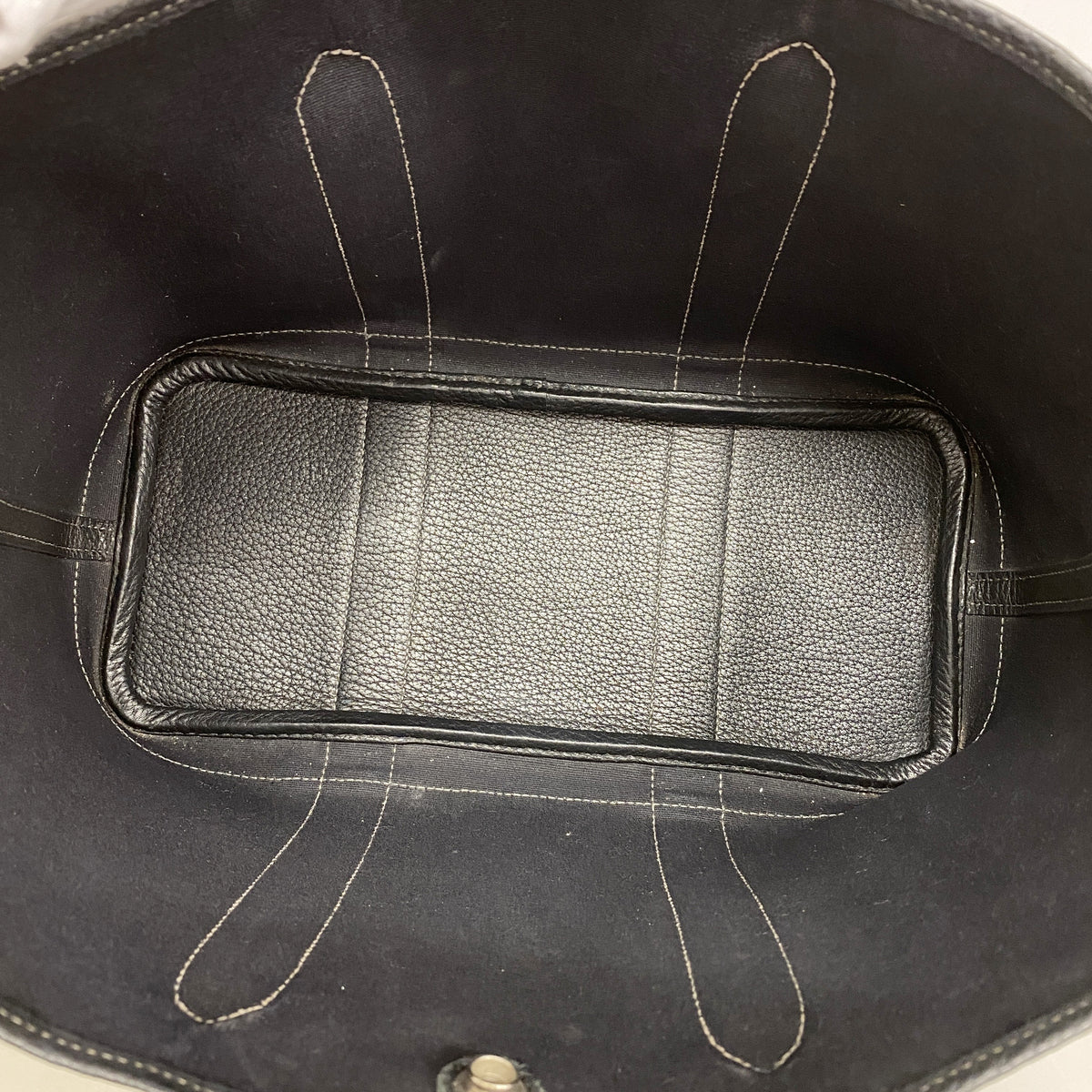 【6ia0865】エルメス トートバッグ ガーデンパーティTPM トワルオフィシエ ブラック シルバー金具 □O刻印【中古】レディース