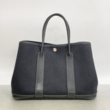 【6ia0865】エルメス トートバッグ ガーデンパーティTPM トワルオフィシエ ブラック シルバー金具 □O刻印【中古】レディース