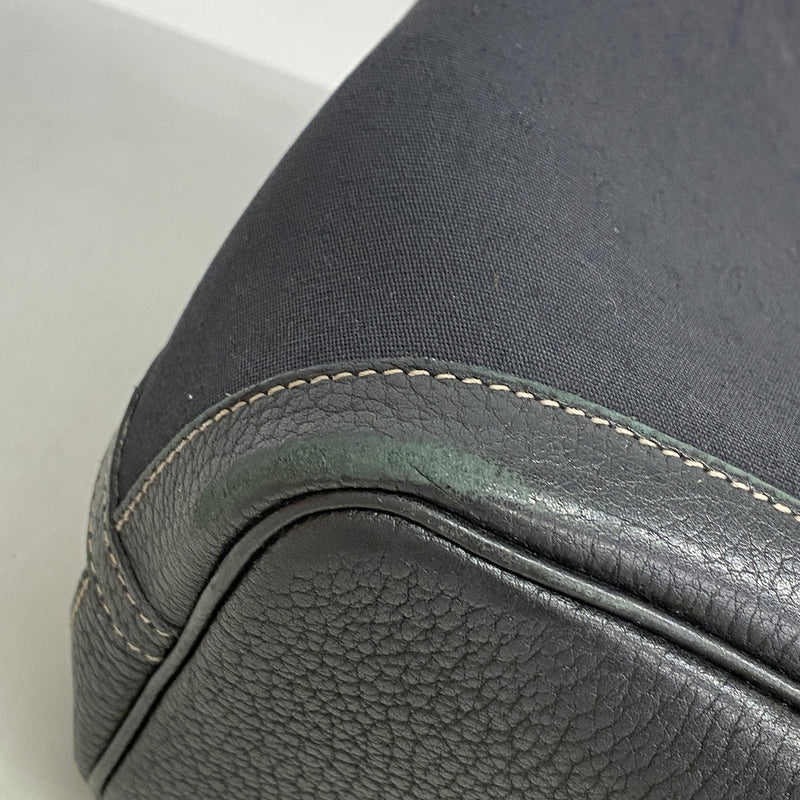 【6ia0865】エルメス トートバッグ ガーデンパーティTPM トワルオフィシエ ブラック シルバー金具 □O刻印【中古】レディース