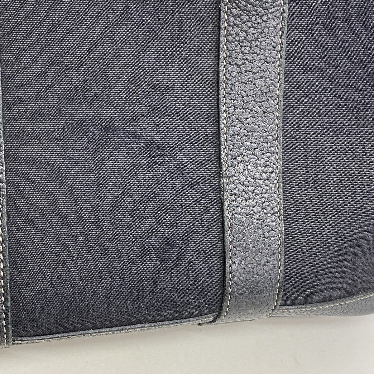 【6ia0865】エルメス トートバッグ ガーデンパーティTPM トワルオフィシエ ブラック シルバー金具 □O刻印【中古】レディース