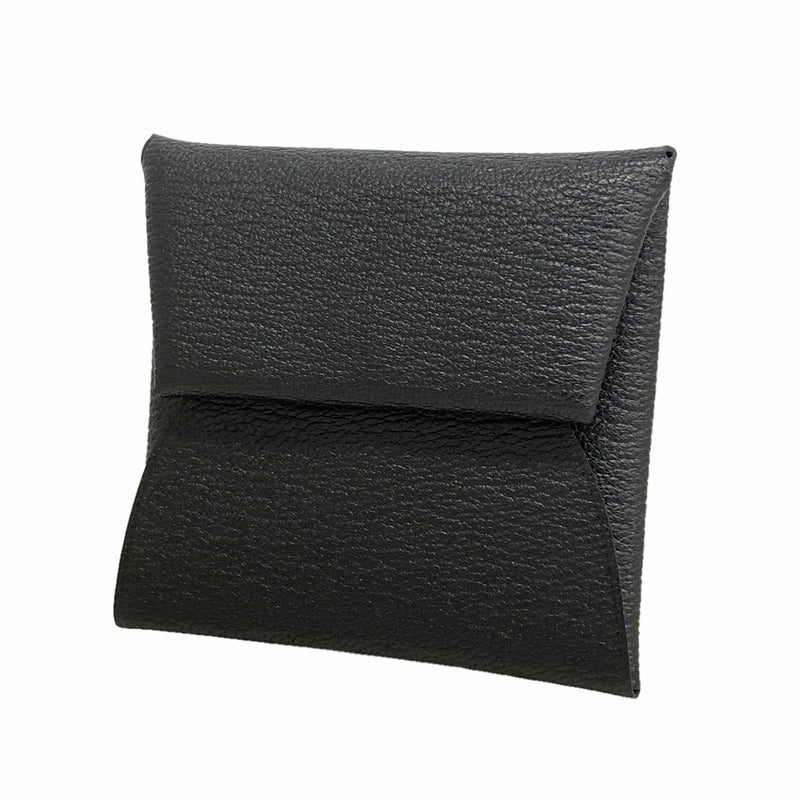 【6ia0866】エルメス コインケース バスティア シェブルミゾル ブラック シルバー金具 G刻印【中古】レディース