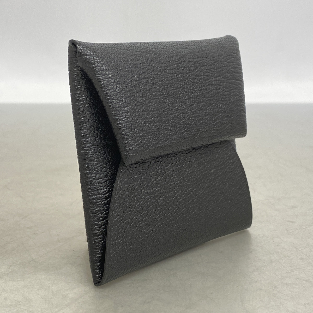 【6ia0866】エルメス コインケース バスティア シェブルミゾル ブラック シルバー金具 G刻印【中古】レディース