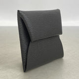 【6ia0866】エルメス コインケース バスティア シェブルミゾル ブラック シルバー金具 G刻印【中古】レディース