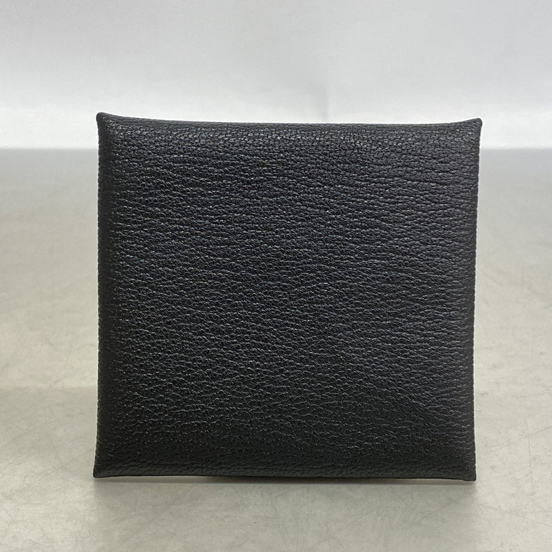 【6ia0866】エルメス コインケース バスティア シェブルミゾル ブラック シルバー金具 G刻印【中古】レディース