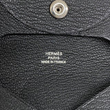 【6ia0866】エルメス コインケース バスティア シェブルミゾル ブラック シルバー金具 G刻印【中古】レディース