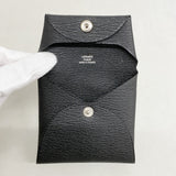 【6ia0866】エルメス コインケース バスティア シェブルミゾル ブラック シルバー金具 G刻印【中古】レディース