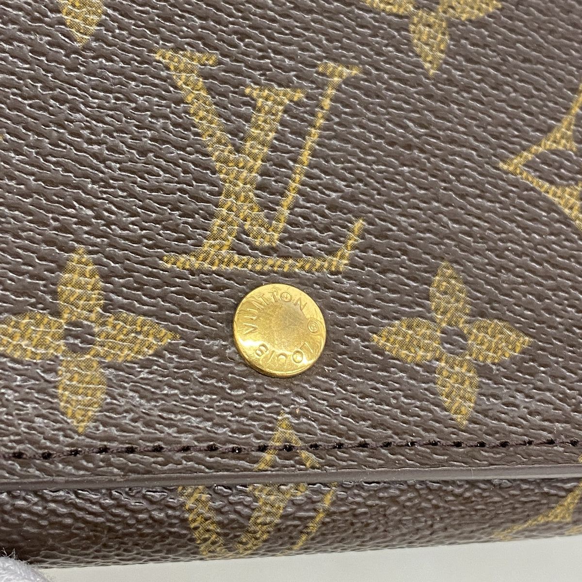 【6ia0867】ルイヴィトン 財布 モノグラム ポルトモネビエトレゾール M61730 ブラウン【中古】レディース