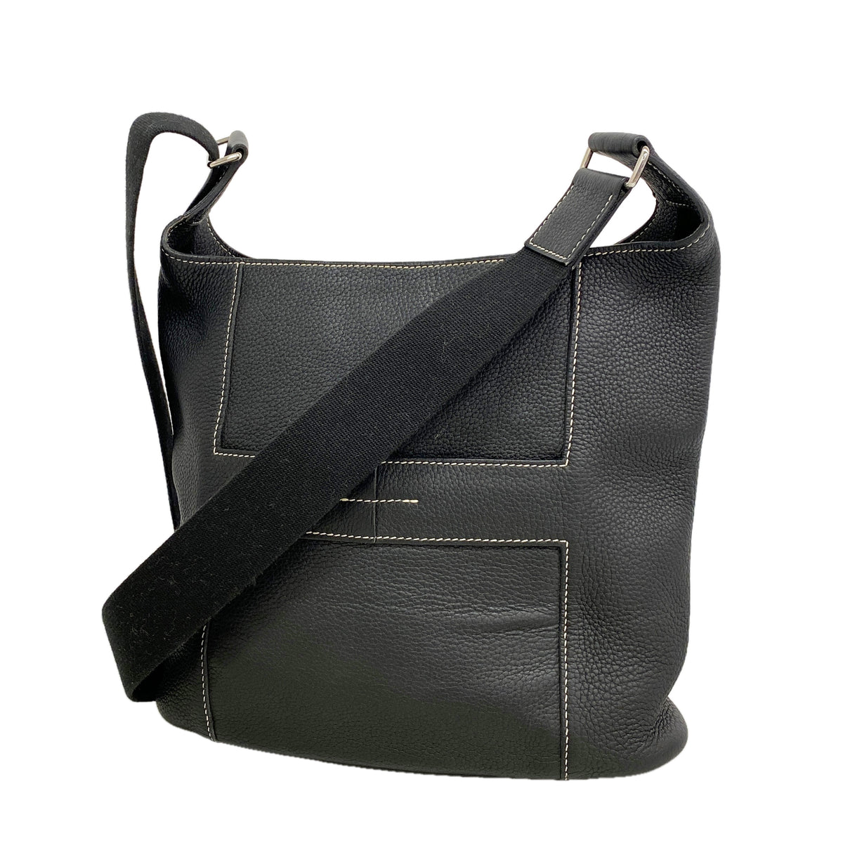 【6ia0872】エルメス ショルダーバッグ グッドニュースPM トリヨンクレマンス ブラック シルバー金具 □L刻印【中古】レディース