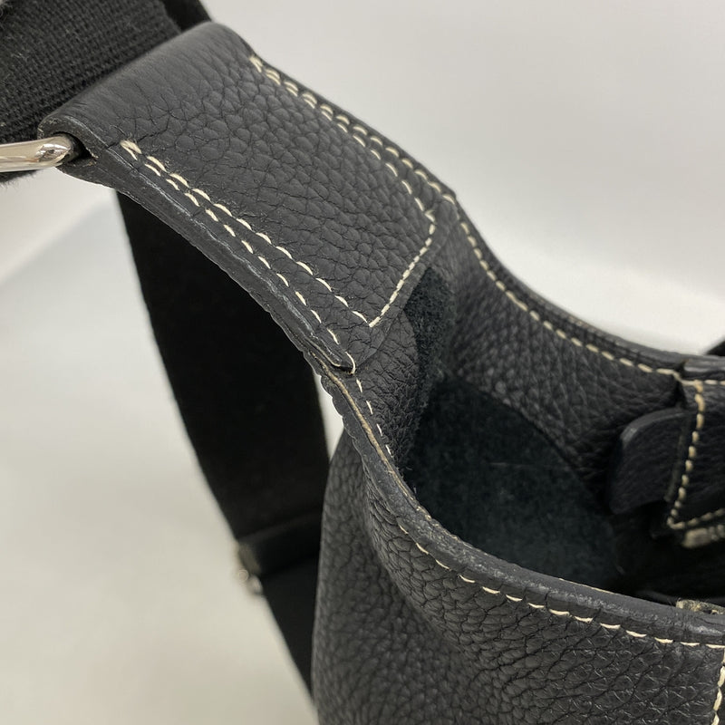 【6ia0872】エルメス ショルダーバッグ グッドニュースPM トリヨンクレマンス ブラック シルバー金具 □L刻印【中古】レディース