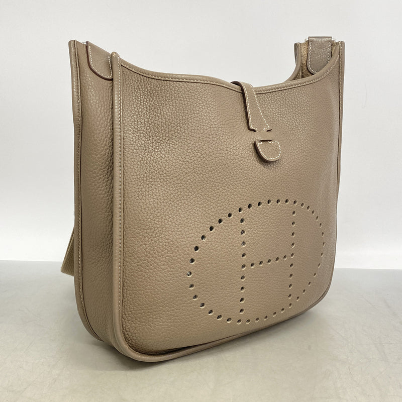 【6ia0873】エルメス ショルダーバッグ エヴリン3PM トリヨンクレマンス エトゥープ シルバー金具 A刻印【中古】レディース