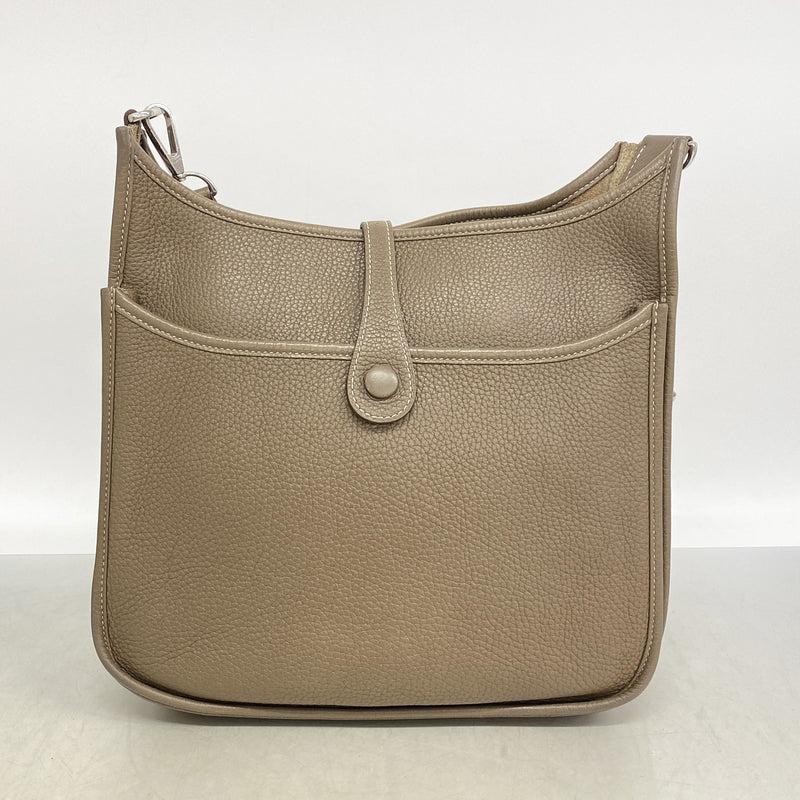 【6ia0873】エルメス ショルダーバッグ エヴリン3PM トリヨンクレマンス エトゥープ シルバー金具 A刻印【中古】レディース