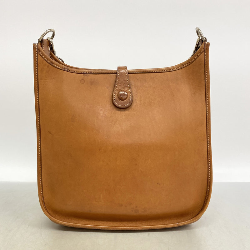 【6ia0874】エルメス ショルダーバッグ エヴリン1PM ヴァッシュ ナチュラル シルバー金具 □C刻印【中古】レディース