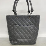 【6ia0876】シャネル トートバッグ カンボン ラムスキン ブラック シルバー金具【中古】レディース