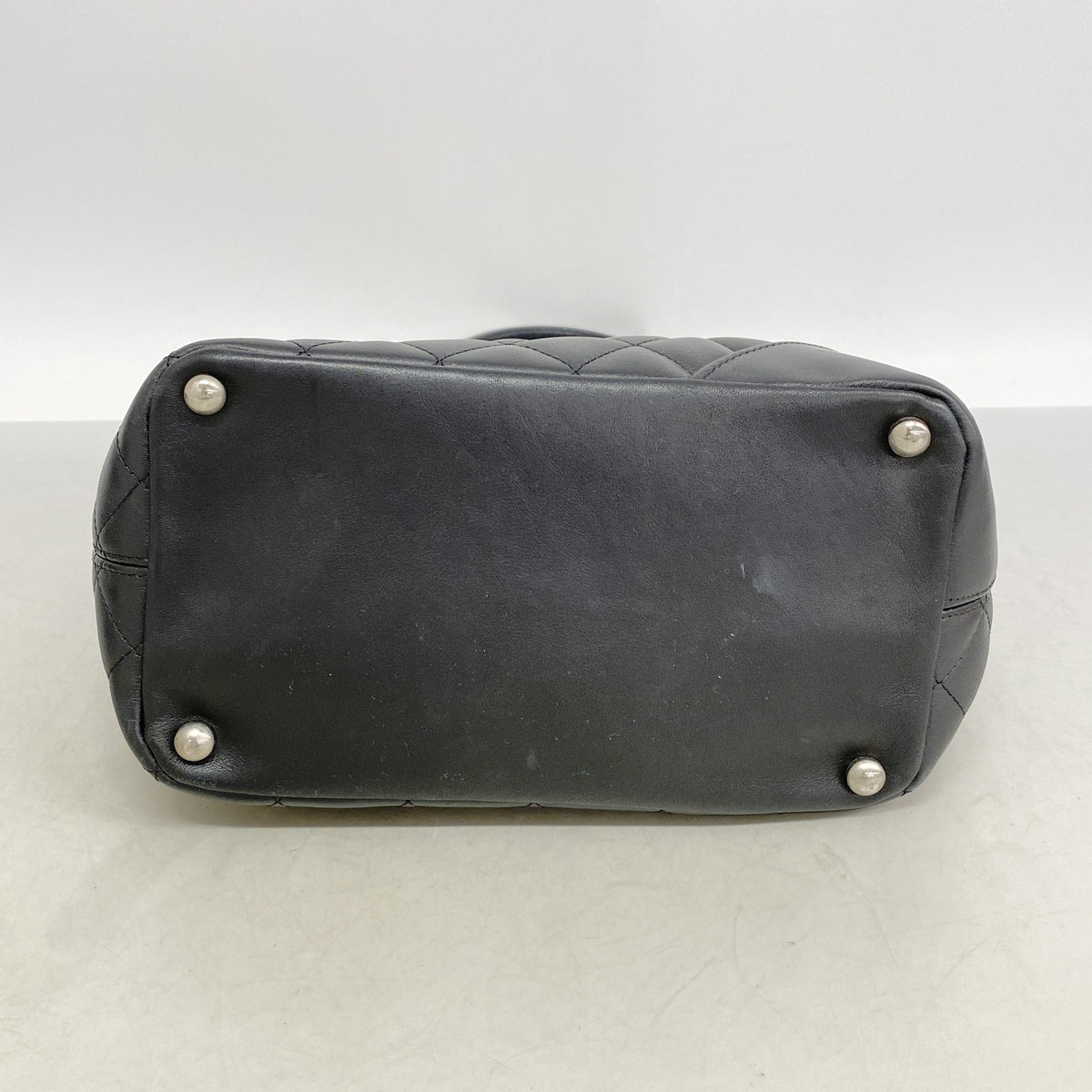 【6ia0876】シャネル トートバッグ カンボン ラムスキン ブラック シルバー金具【中古】レディース