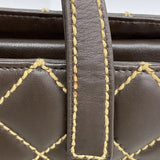 【6ia0877】シャネル トートバッグ ワイルドステッチ レザー ブラウン ゴールド金具【中古】レディース