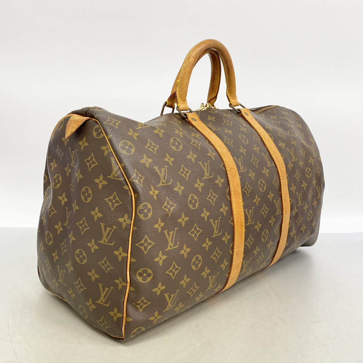 【6ia0899】ルイヴィトン ボストンバッグ モノグラム キーポル50 M41426 ブラウン【中古】メンズ レディース ユニセックス