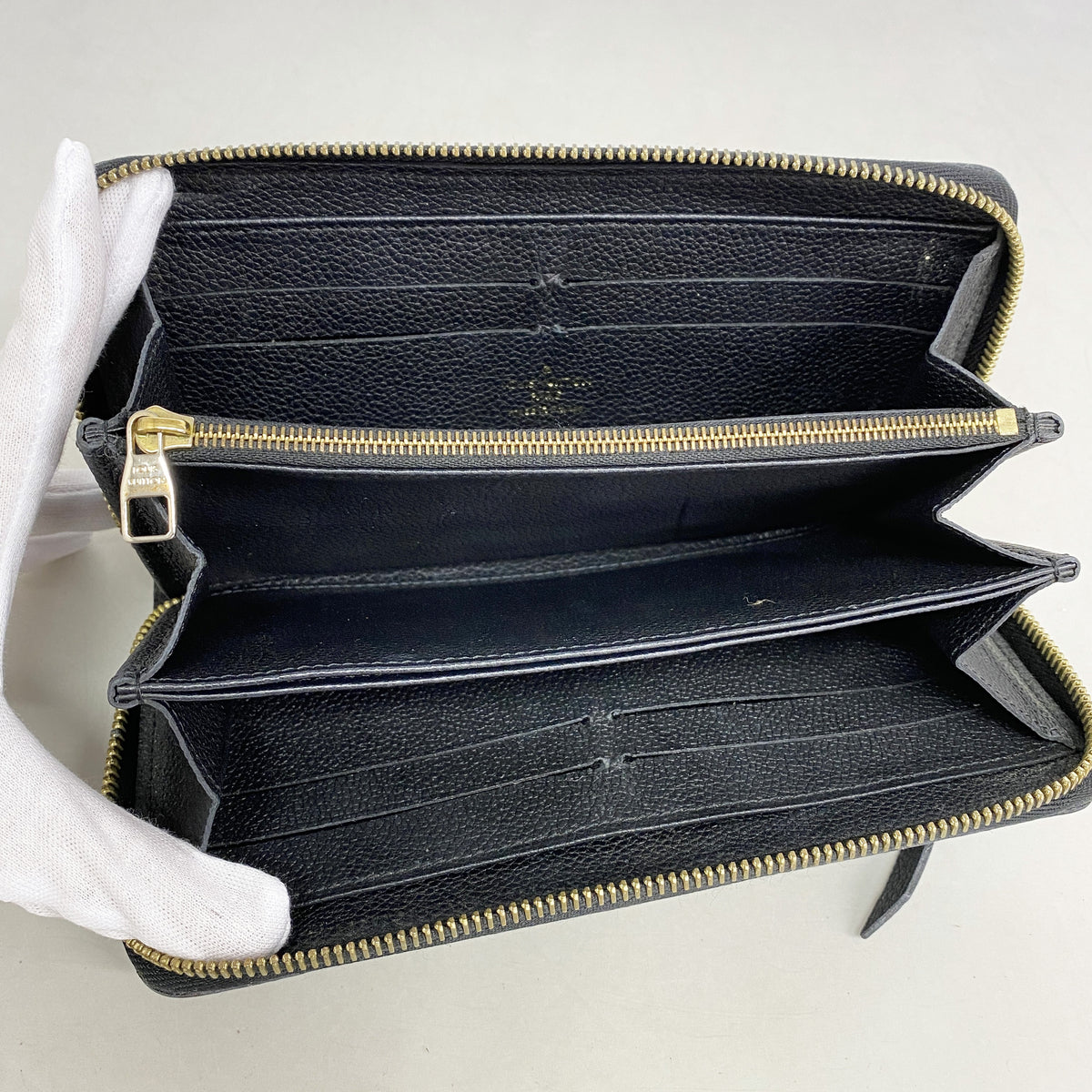 【6ia0916】ルイヴィトン 長財布 モノグラム・アンプラント ジッピーウォレット M60571 ノワール【中古】レディース