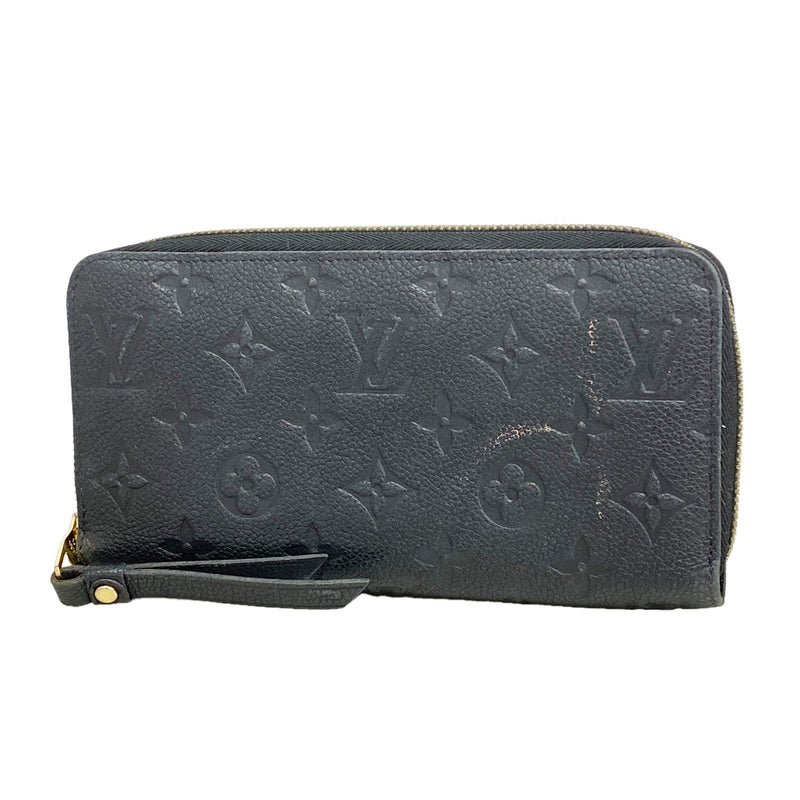 【6ia0916】ルイヴィトン 長財布 モノグラム・アンプラント ジッピーウォレット M60571 ノワール【中古】レディース