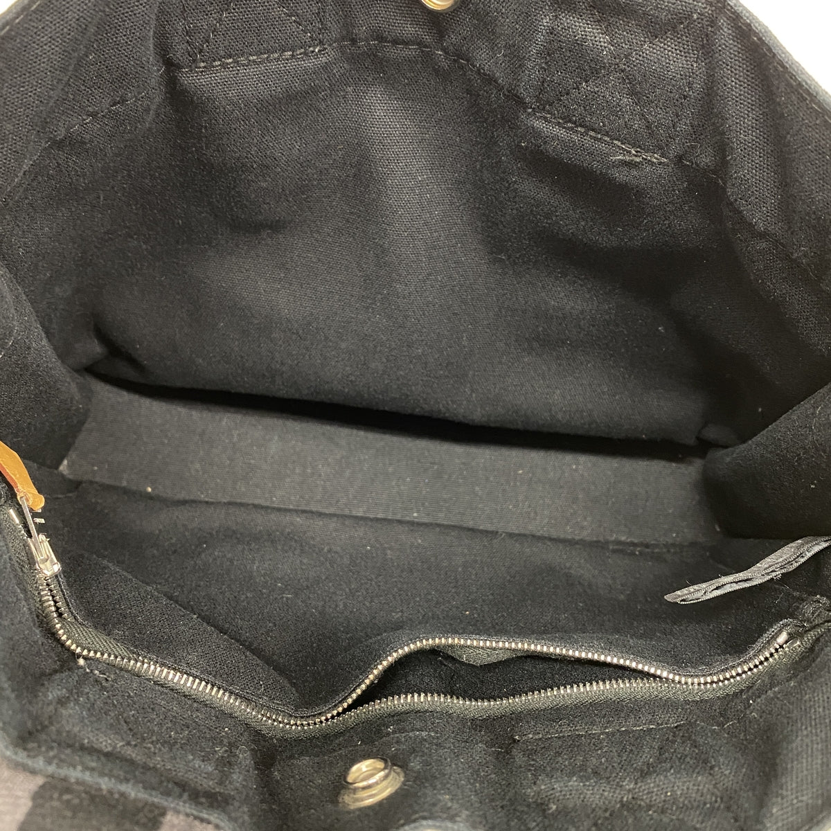 【6ia0929】エルメス ハンドバッグ フールトゥPM キャンバス ブラック シルバー金具【中古】レディース