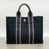 【6ia0929】エルメス ハンドバッグ フールトゥPM キャンバス ブラック シルバー金具【中古】レディース