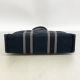【6ia0929】エルメス ハンドバッグ フールトゥPM キャンバス ブラック シルバー金具【中古】レディース