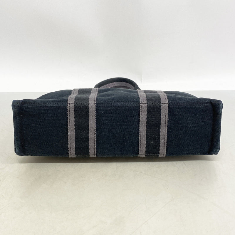 【6ia0929】エルメス ハンドバッグ フールトゥPM キャンバス ブラック シルバー金具【中古】レディース