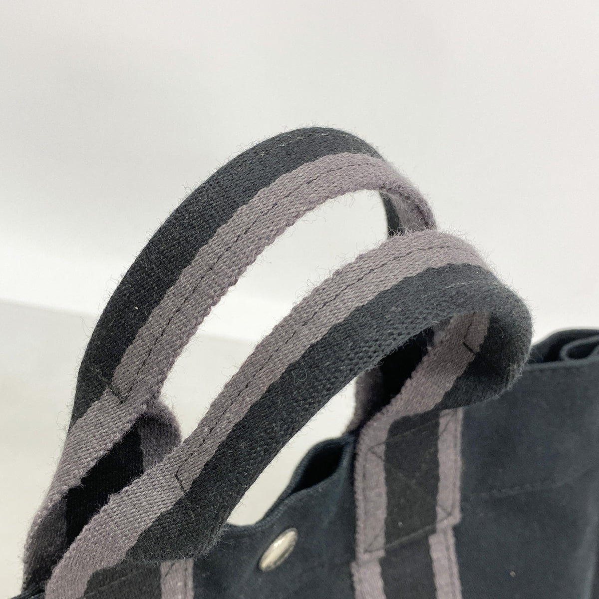 【6ia0929】エルメス ハンドバッグ フールトゥPM キャンバス ブラック シルバー金具【中古】レディース