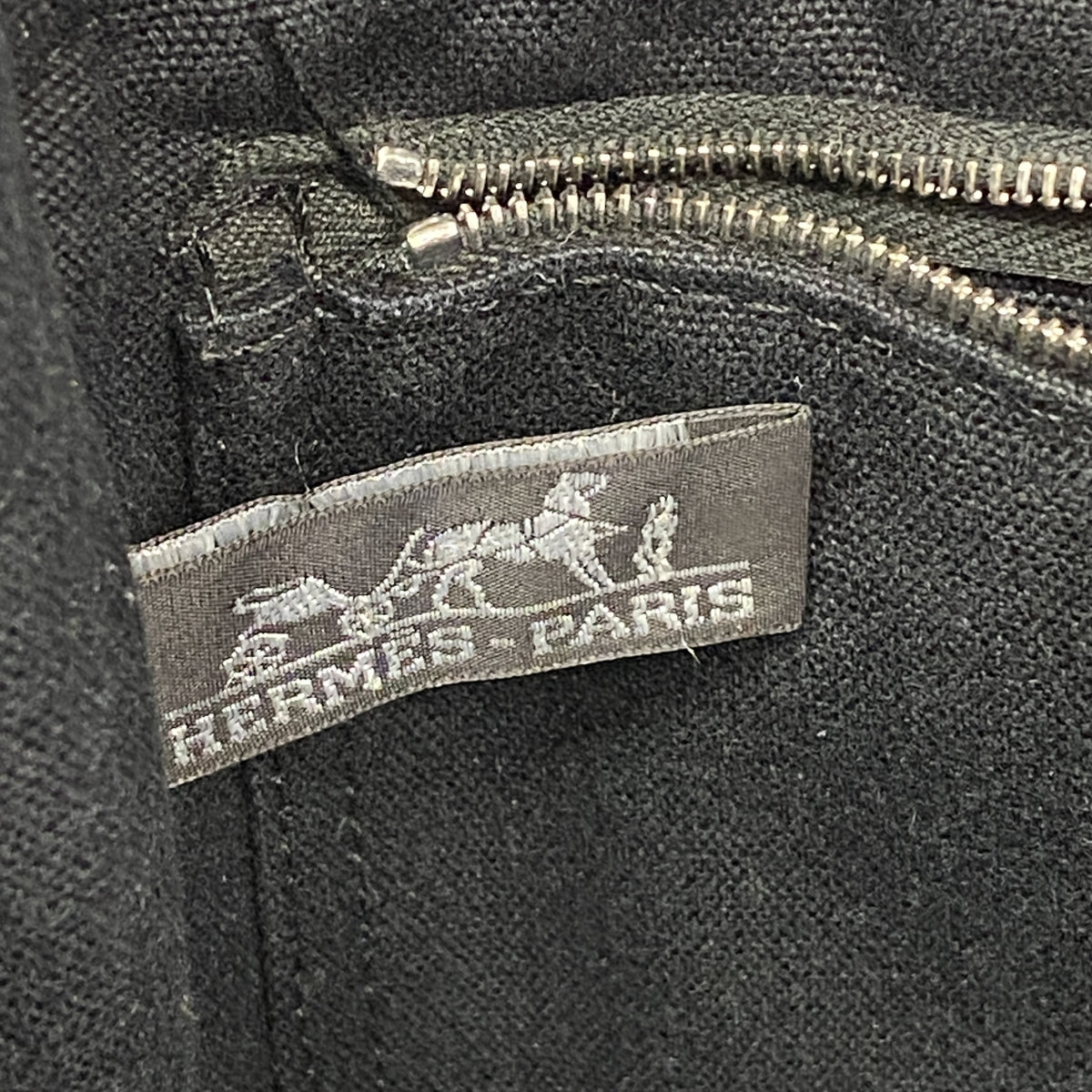【6ia0929】エルメス ハンドバッグ フールトゥPM キャンバス ブラック シルバー金具【中古】レディース