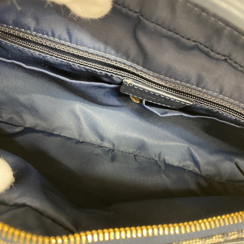 【6ia0948】クリスチャンディオール ショルダーバッグ トロッター キャンバス ネイビー ゴールド金具【中古】レディース