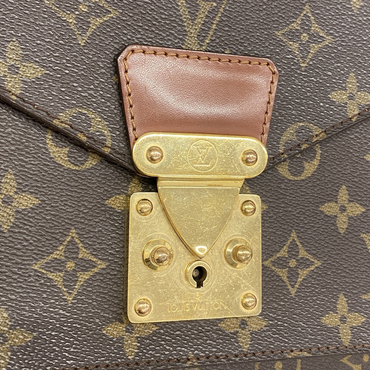 【6ia0951】ルイヴィトン ハンドバッグ モノグラム モンソー28 M51185 ブラウン 2wayバッグ【中古】レディース