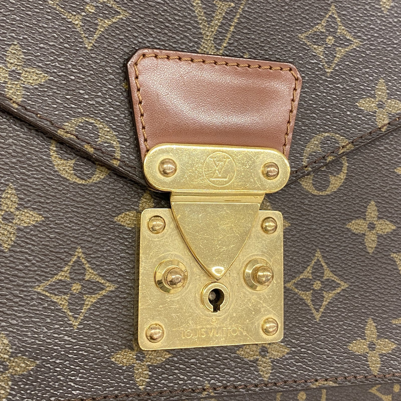 【6ia0951】ルイヴィトン ハンドバッグ モノグラム モンソー28 M51185 ブラウン 2wayバッグ【中古】レディース