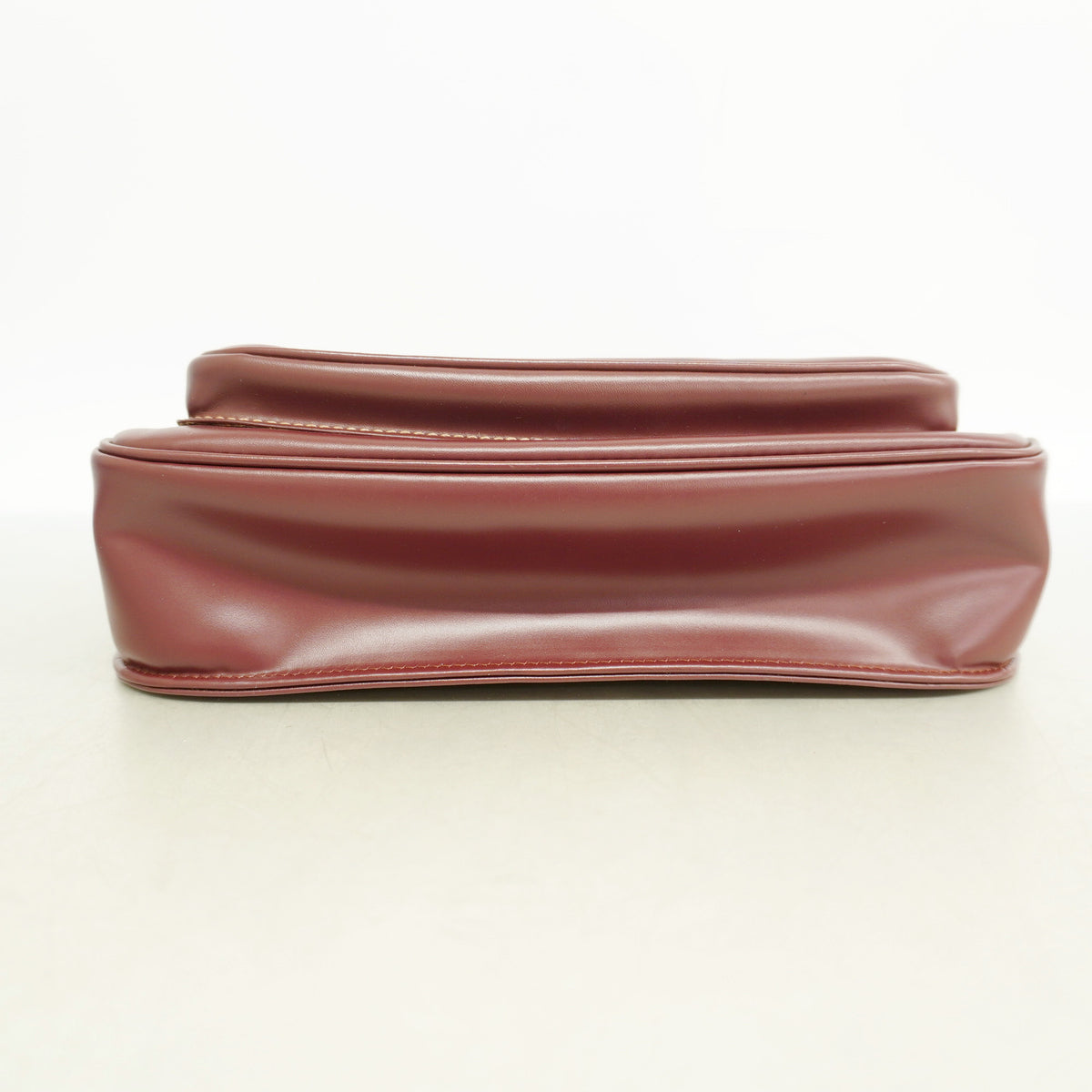 【6ia0972】カルティエ ショルダーバッグ マスト レザー ボルドー ゴールド金具【中古】レディース