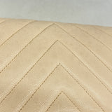 【6ia0988】シャネル ショルダーバッグ ボーイシャネル チェーンショルダー シェブロン キャビアスキン ベージュ シルバー金具【中古】レディース