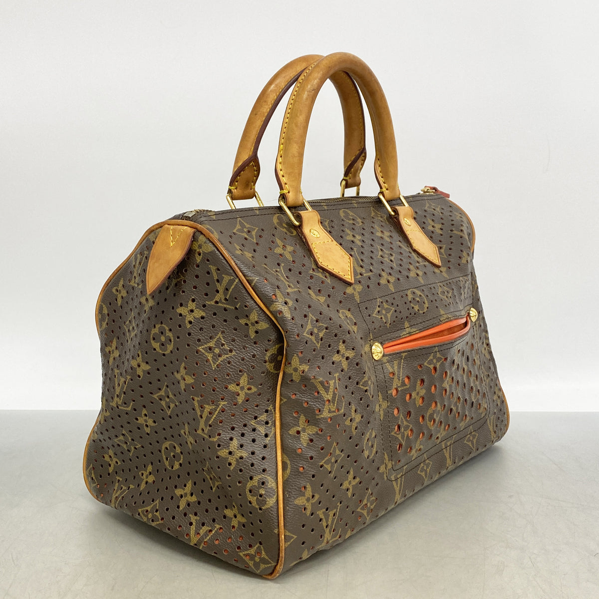 【6ia0991】ルイヴィトン ハンドバッグ モノグラム・ペルフォ スピーディ30 M95182 オランジュ【中古】レディース