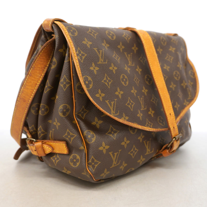 【6ia0995】ルイヴィトン ショルダーバッグ モノグラム ソミュール35 M42254 ブラウン【中古】レディース