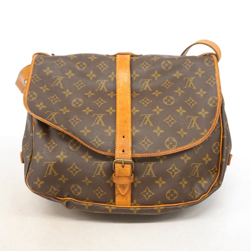 【6ia0995】ルイヴィトン ショルダーバッグ モノグラム ソミュール35 M42254 ブラウン【中古】レディース