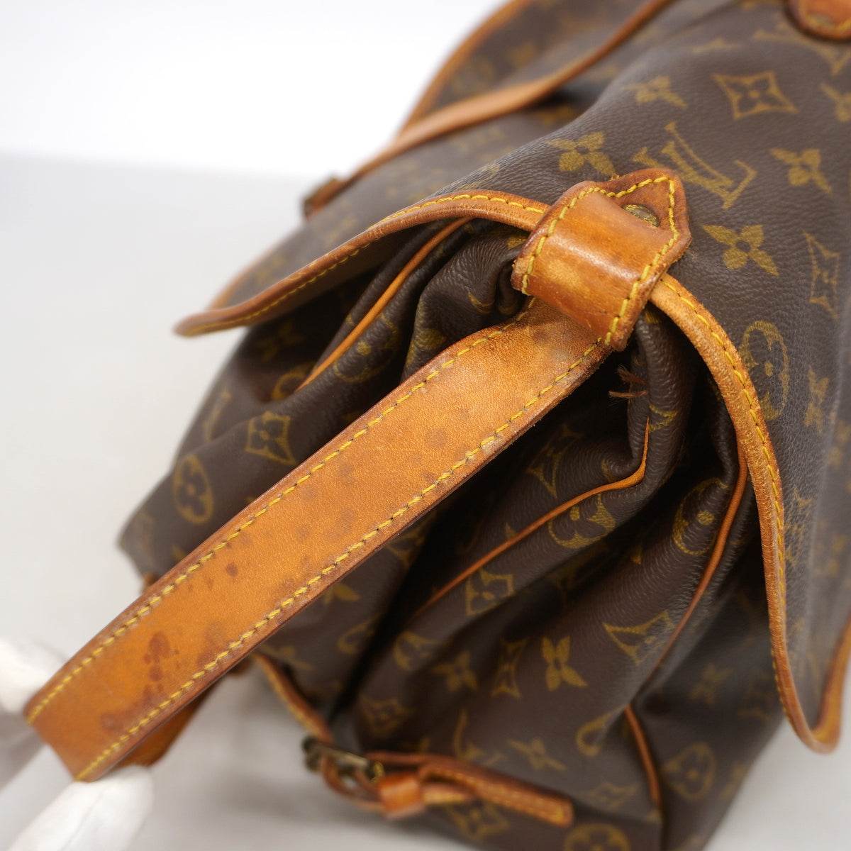 【6ia0995】ルイヴィトン ショルダーバッグ モノグラム ソミュール35 M42254 ブラウン【中古】レディース