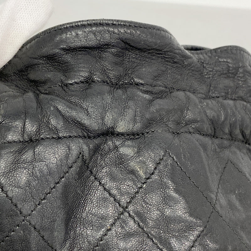 【6ia1004】シャネル ショルダーバッグ マトラッセ チェーンショルダー ラムスキン ブラック ゴールド金具【中古】レディース