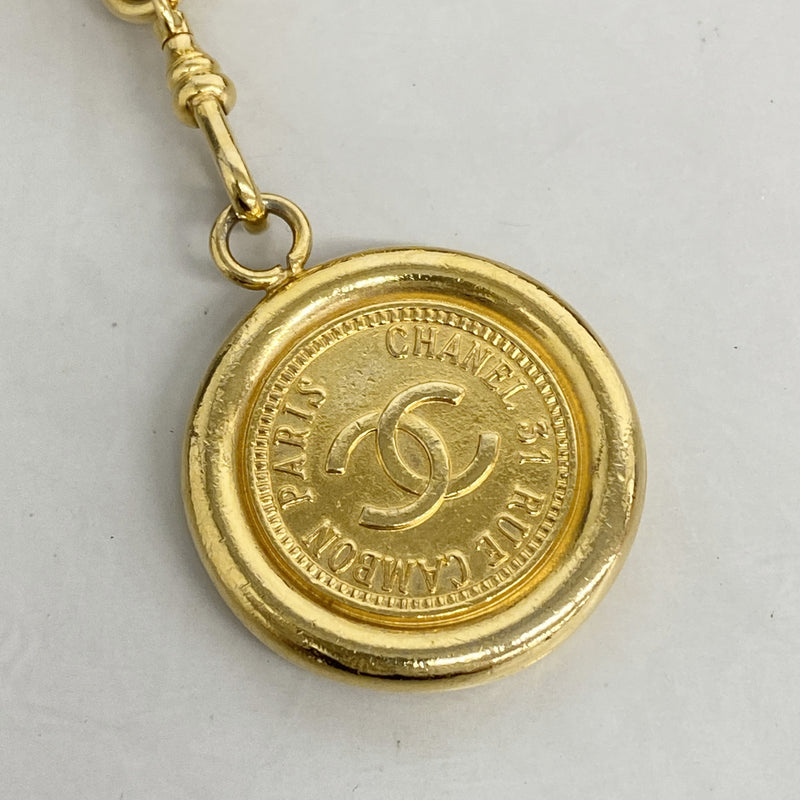 【6ia1005】シャネル ベルト メタル ブラック ゴールド金具【中古】レディース