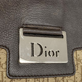 【6ia1015】クリスチャンディオール ショルダーバッグ トロッター キャンバス ブラウン シルバー金具【中古】レディース