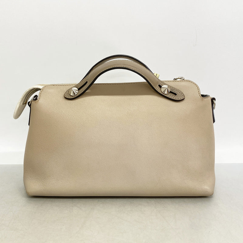 【6ia1016】フェンディ ハンドバッグ バイザウェイ レザー ベージュ ホワイト シルバー金具 2wayバッグ【中古】レディース