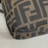 【6ia1017】フェンディ ショルダーバッグ ズッカ ナイロンキャンバス ブラウン シルバー金具【中古】レディース
