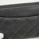 【6ia1037】シャネル 長財布 マトラッセ ラムスキン ブラック【中古】レディース